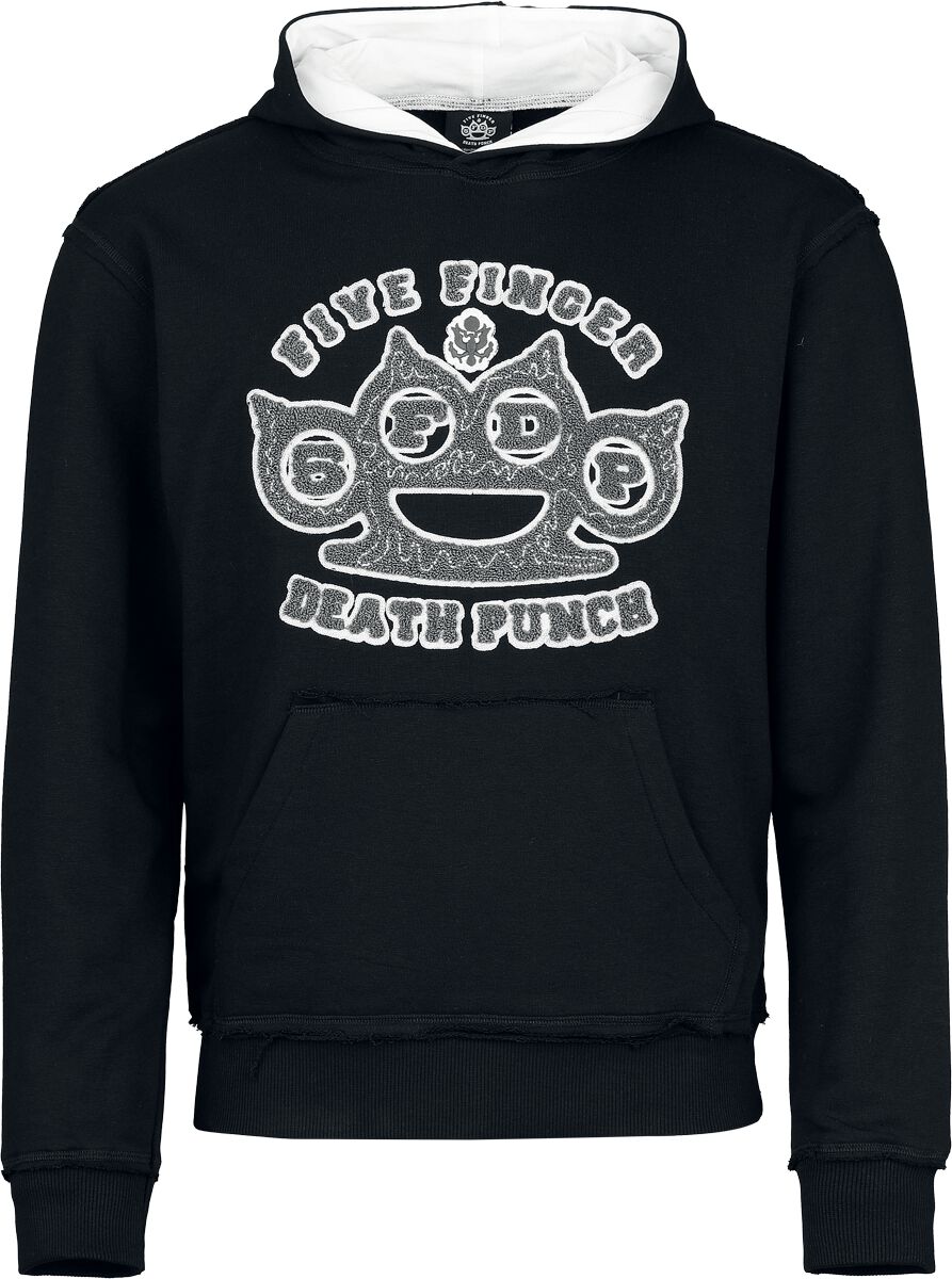 Five Finger Death Punch Logo Mikina s kapucí cerná/bílá - RockTime.cz