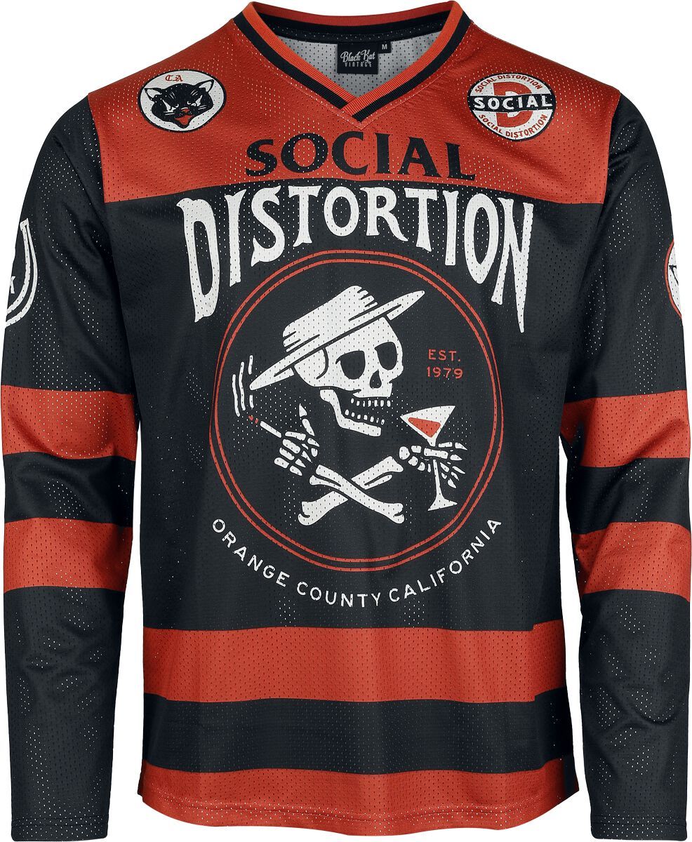 Social Distortion Hockey Jersey Tričko s dlouhým rukávem vícebarevný - RockTime.cz