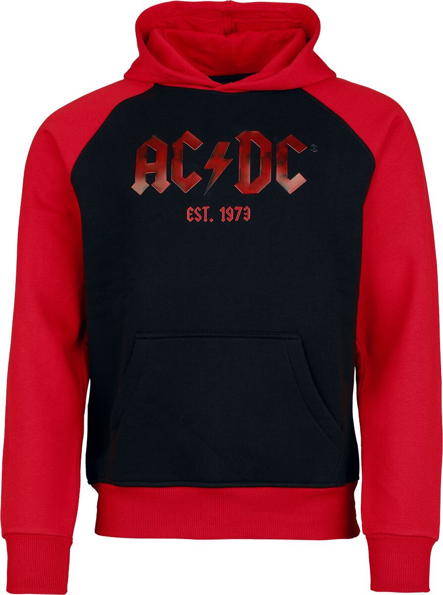 AC/DC Logo Mikina s kapucí cerná/cervená - RockTime.cz