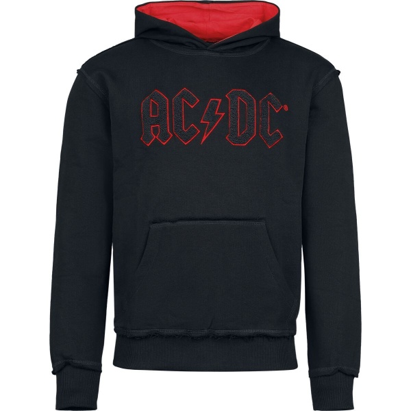AC/DC Logo Mikina s kapucí cerná/cervená - RockTime.cz