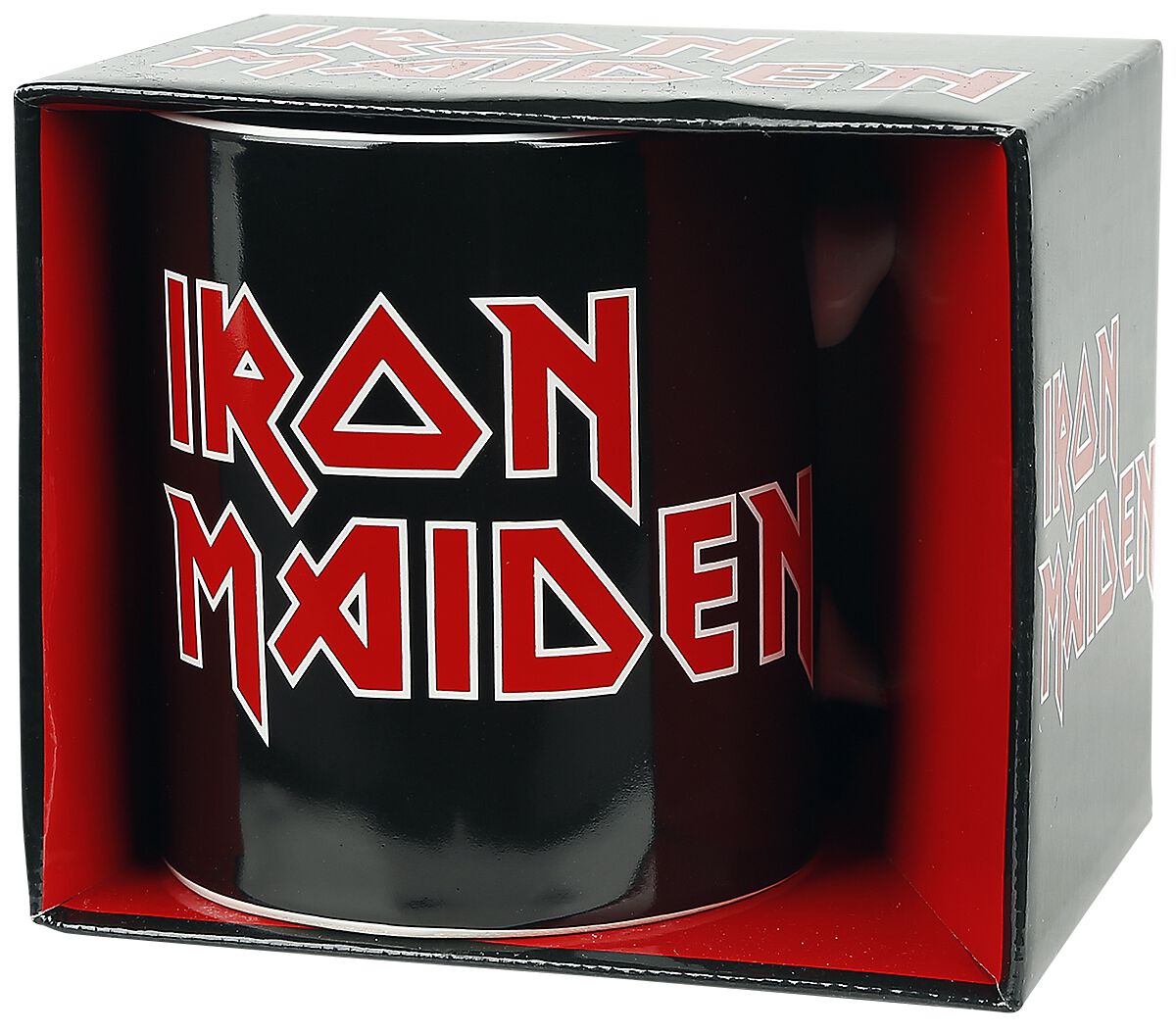 Iron Maiden Iron Maiden Logo Hrnek cerná/cervená/bílá - RockTime.cz