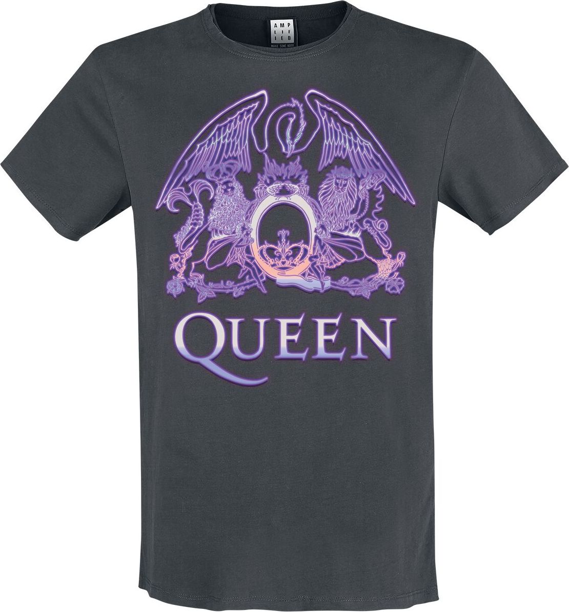 Queen Amplified Collection - Neon Sign Tričko charcoal - RockTime.cz