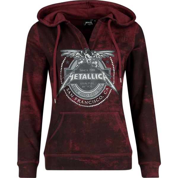 Metallica EMP Signature Collection Dámská mikina s kapucí cervená/cerná - RockTime.cz