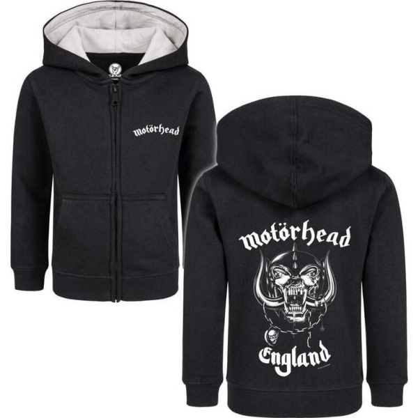 Motörhead Metal-Kids - England detská mikina s kapucí na zip černá - RockTime.cz