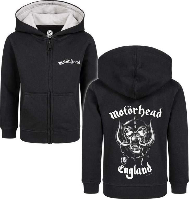 Motörhead Metal-Kids - England detská mikina s kapucí na zip černá - RockTime.cz