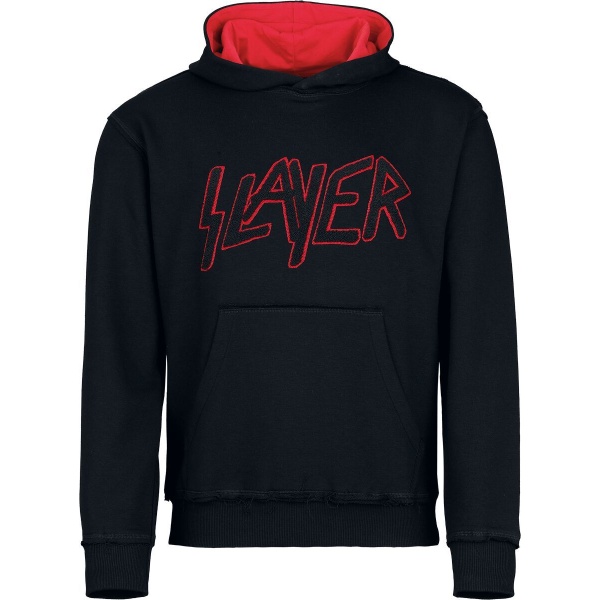 Slayer Logo Mikina s kapucí cerná/cervená - RockTime.cz