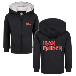 Iron Maiden Metal-Kids - Logo detská mikina s kapucí na zip černá - RockTime.cz