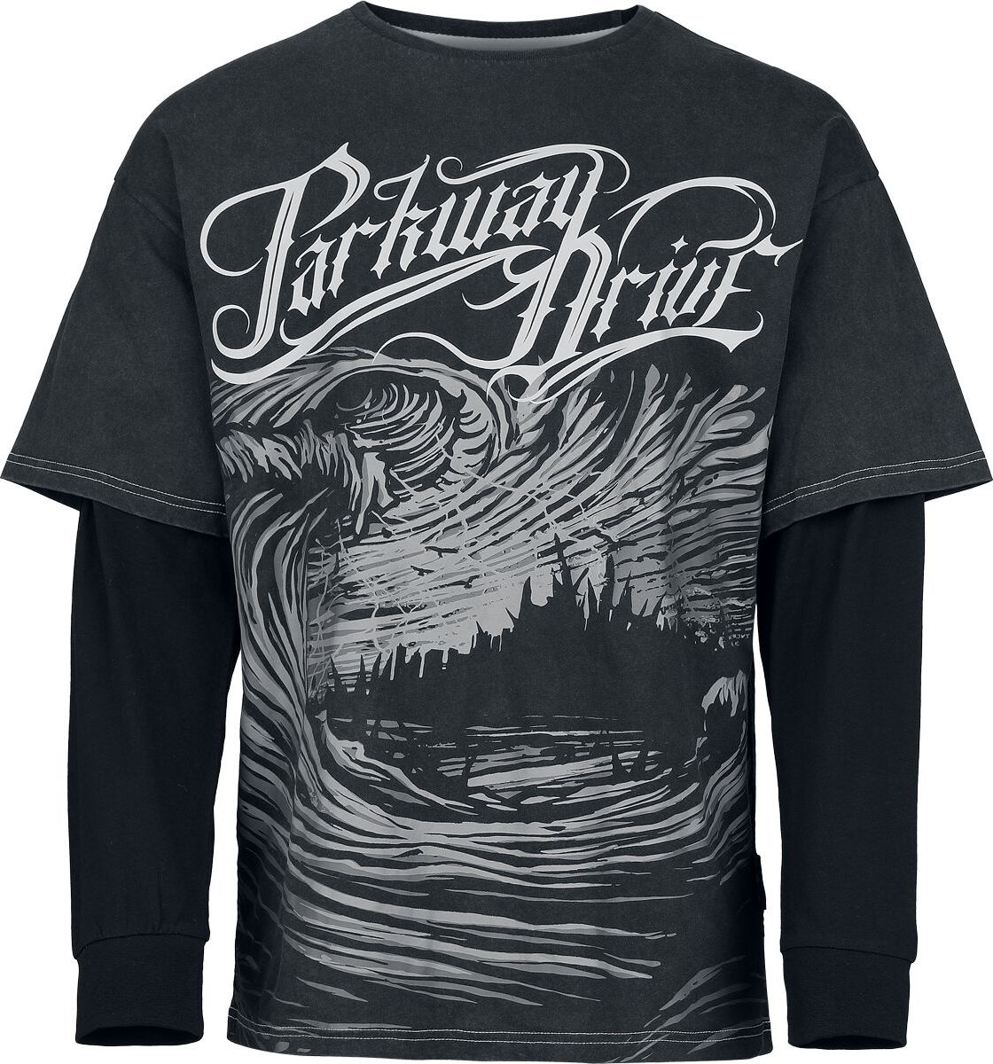 Parkway Drive EMP Signature Collection Tričko s dlouhým rukávem tmave šedá/cerná - RockTime.cz
