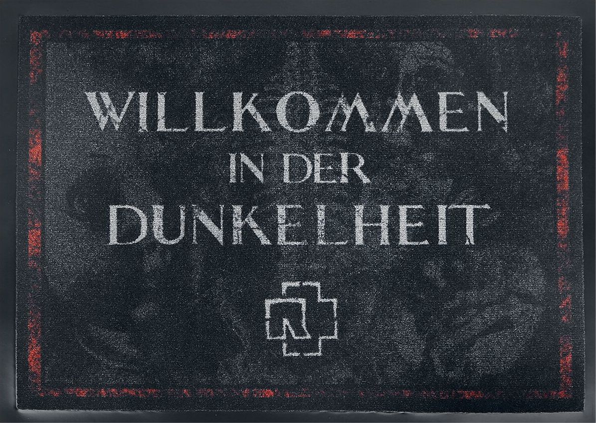 Rammstein Willkommen In Der Dunkelheit Rohožka tmave šedá/cervená - RockTime.cz