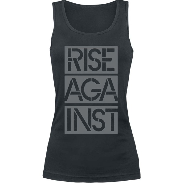 Rise Against Stacked Ghost Notes Stencil Dámský top černá - RockTime.cz