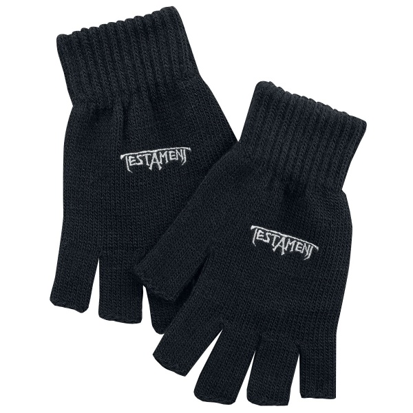 Testament Logo rukavice bez prstů černá - RockTime.cz