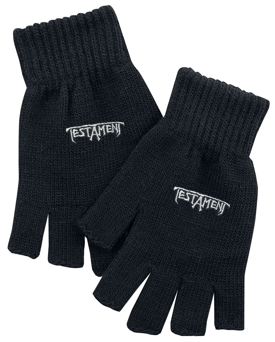 Testament Logo rukavice bez prstů černá - RockTime.cz