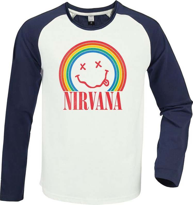 Nirvana Amplified Collection - Rainbow Baseball tričko s dlouhým rukávem vícebarevný - RockTime.cz