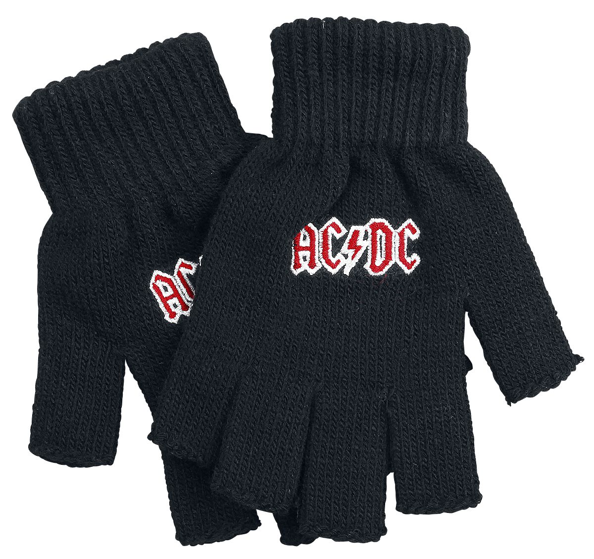 AC/DC Logo rukavice bez prstů černá - RockTime.cz