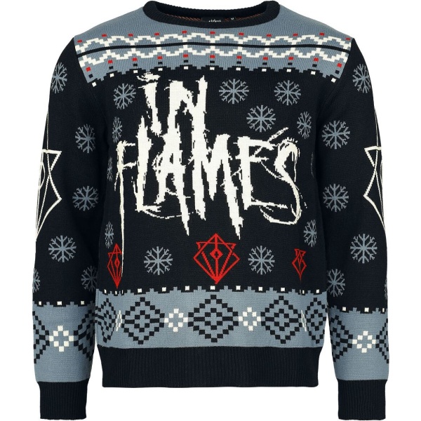 In Flames Holiday Sweater Pletený svetr vícebarevný - RockTime.cz