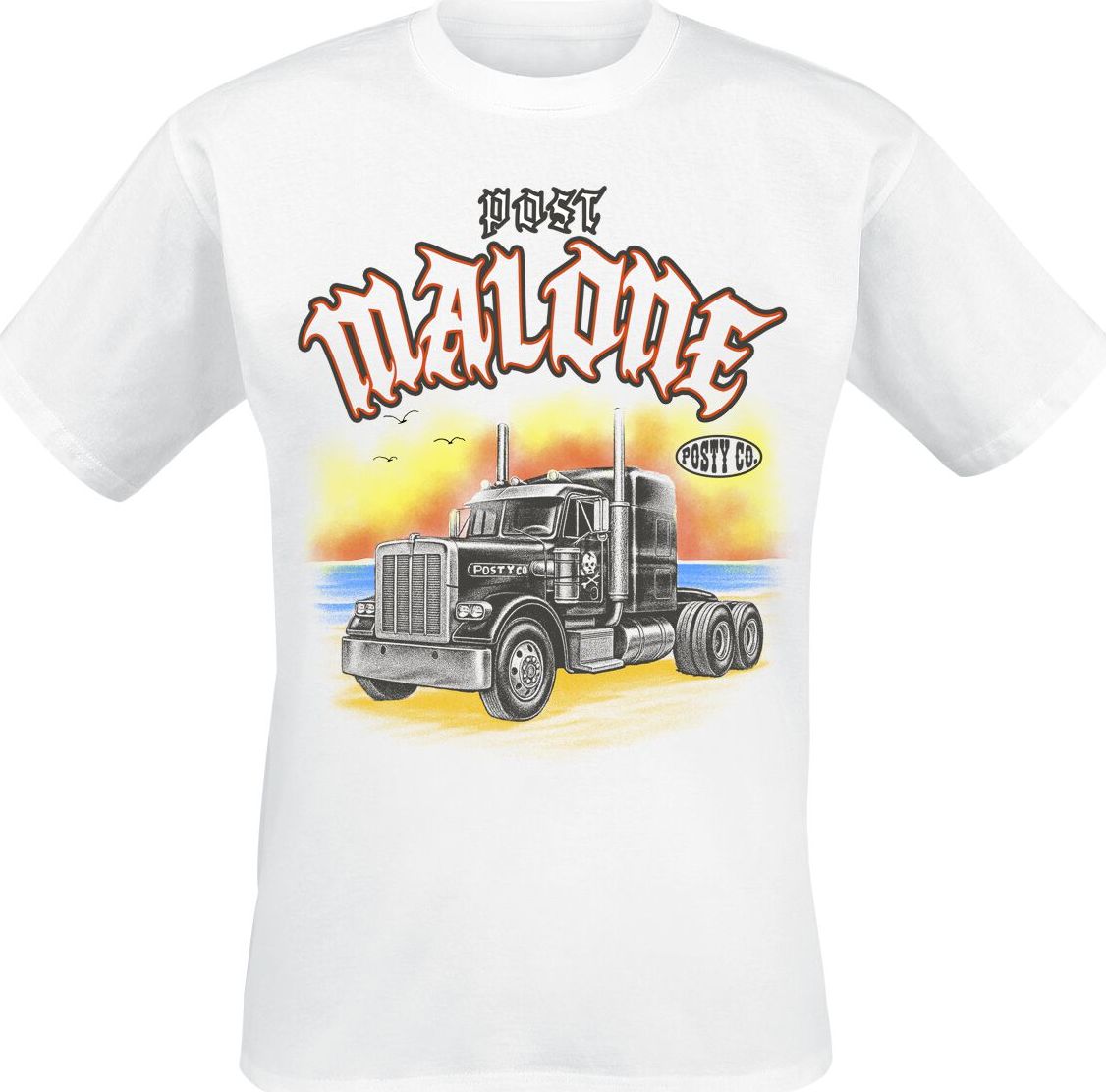 Post Malone Sunset Truck Tričko bílá - RockTime.cz