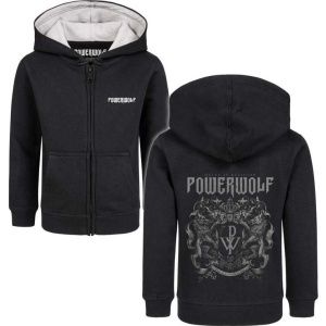 Powerwolf Metal-Kids - Crest detská mikina s kapucí na zip černá - RockTime.cz