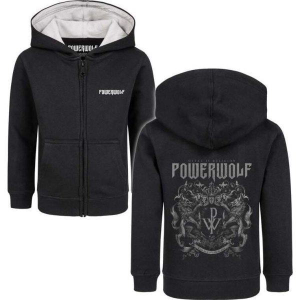 Powerwolf Metal-Kids - Crest detská mikina s kapucí na zip černá - RockTime.cz