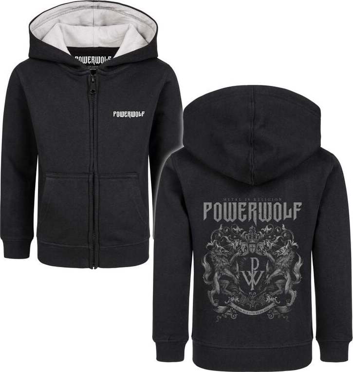 Powerwolf Metal-Kids - Crest detská mikina s kapucí na zip černá - RockTime.cz