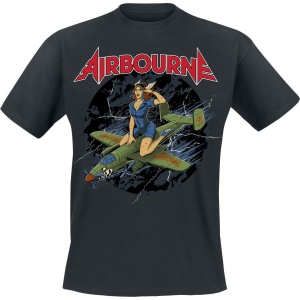 Airbourne Straddled Pin-Up Tričko černá - RockTime.cz
