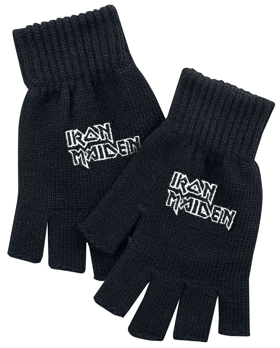 Iron Maiden Logo rukavice bez prstů černá - RockTime.cz