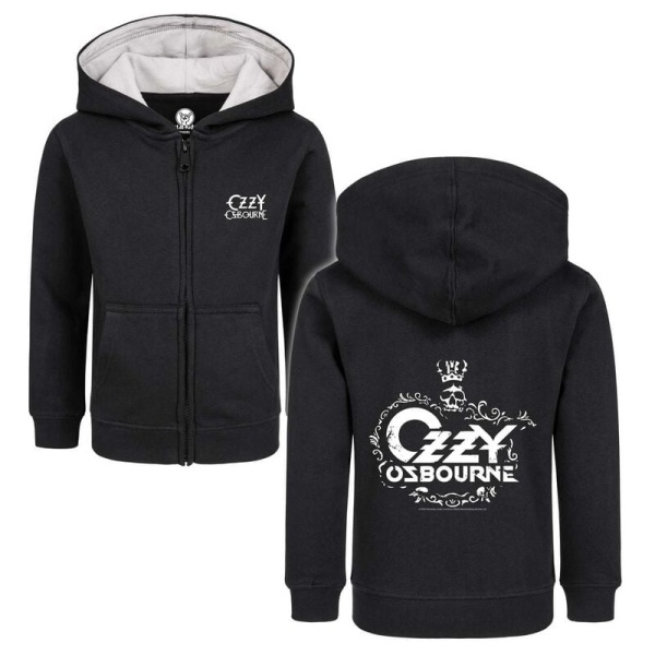 Ozzy Osbourne Metal-Kids - Skull detská mikina s kapucí na zip černá - RockTime.cz