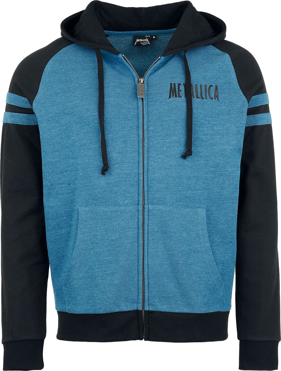 Metallica EMP Signature Collection Mikina s kapucí na zip modrá/cerná - RockTime.cz