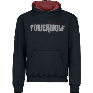 Powerwolf Logo Mikina s kapucí černá / tmavě červená - RockTime.cz