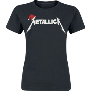 Metallica Santa Hat Logo Dámské tričko černá - RockTime.cz