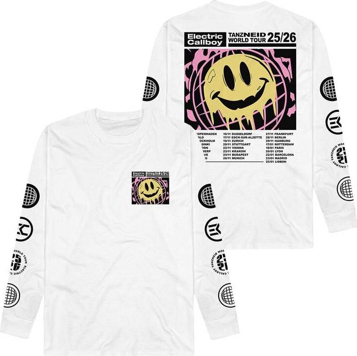 Electric Callboy Tanzneid Tour Smile Tričko s dlouhým rukávem bílá - RockTime.cz