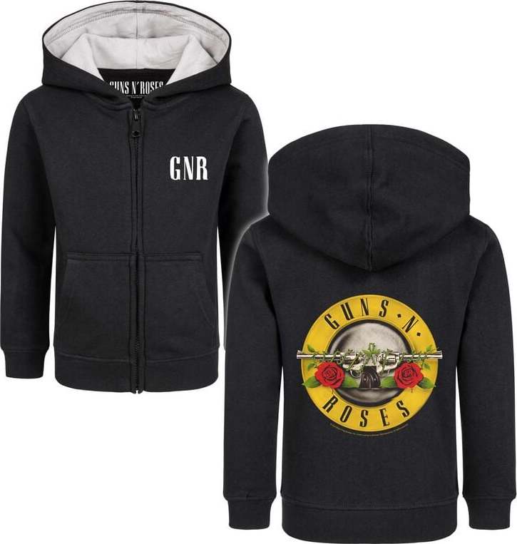 Guns N' Roses Metal-Kids - Bullet detská mikina s kapucí na zip černá - RockTime.cz