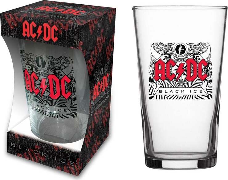 AC/DC Black Ice pivní sklenice transparentní - RockTime.cz