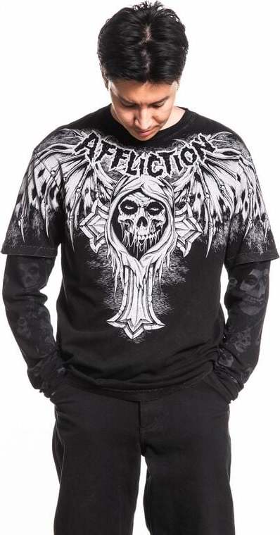 Affliction Misfits Bat Tričko s dlouhým rukávem černá - RockTime.cz