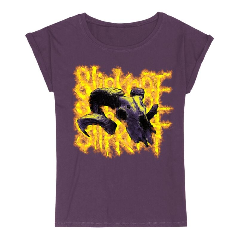 Slipknot Burning Goat Skull Dámské tričko šeríková - RockTime.cz