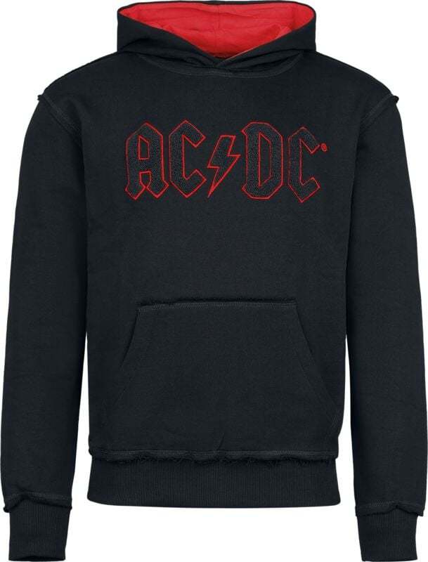 AC/DC Logo Mikina s kapucí cerná/cervená - RockTime.cz