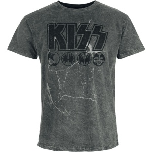 Kiss Band Icons Tričko šedá - RockTime.cz