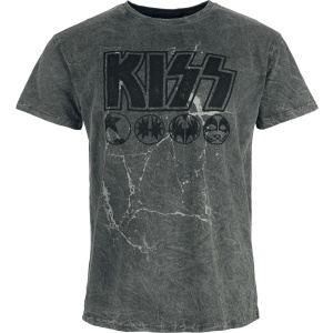 Kiss Band Icons Tričko šedá - RockTime.cz