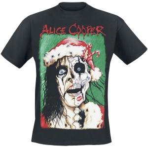 Alice Cooper Xmas Card Tričko černá - RockTime.cz