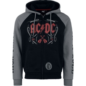 AC/DC EMP Signature Collection Mikina s kapucí na zip cerná/šedá - RockTime.cz