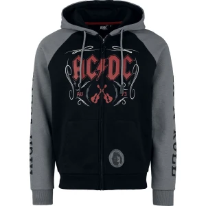 AC/DC EMP Signature Collection Mikina s kapucí na zip cerná/šedá - RockTime.cz