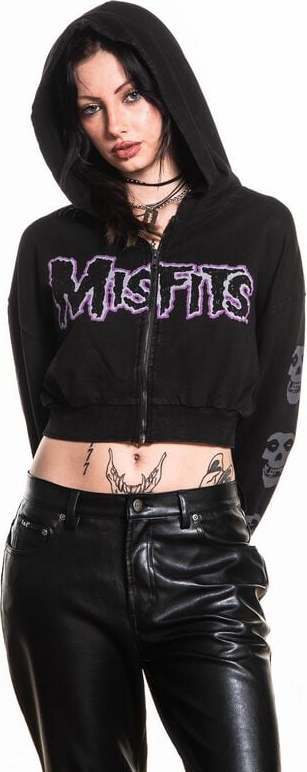 Affliction Misfits Crypt Dámská mikina s kapucí na zip černá - RockTime.cz