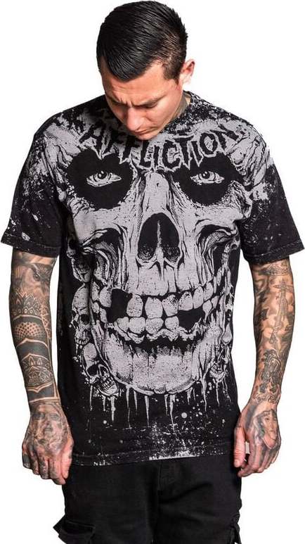 Affliction Misfits Skully Tričko černá - RockTime.cz