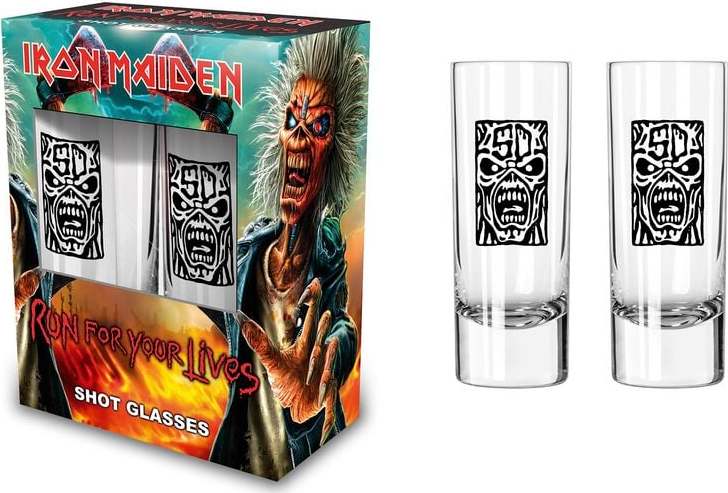 Iron Maiden Run For Your Lives sada sklenicek transparentní - RockTime.cz