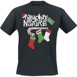 Naughty by Nature Candy Cane Logo Tričko černá - RockTime.cz