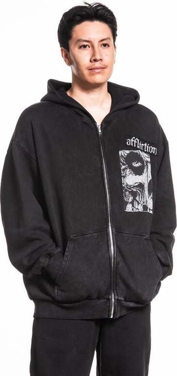 Affliction Misfits Skully Mikina s kapucí na zip černá - RockTime.cz