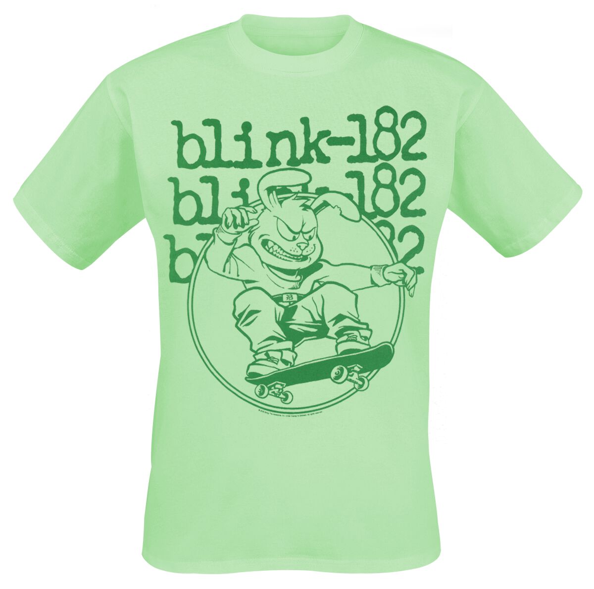 Blink-182 Skateboard Bunny Mono Tričko zelená - RockTime.cz