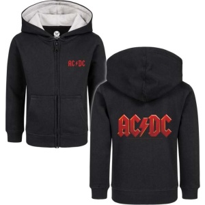 AC/DC Logo detská mikina s kapucí na zip černá - RockTime.cz
