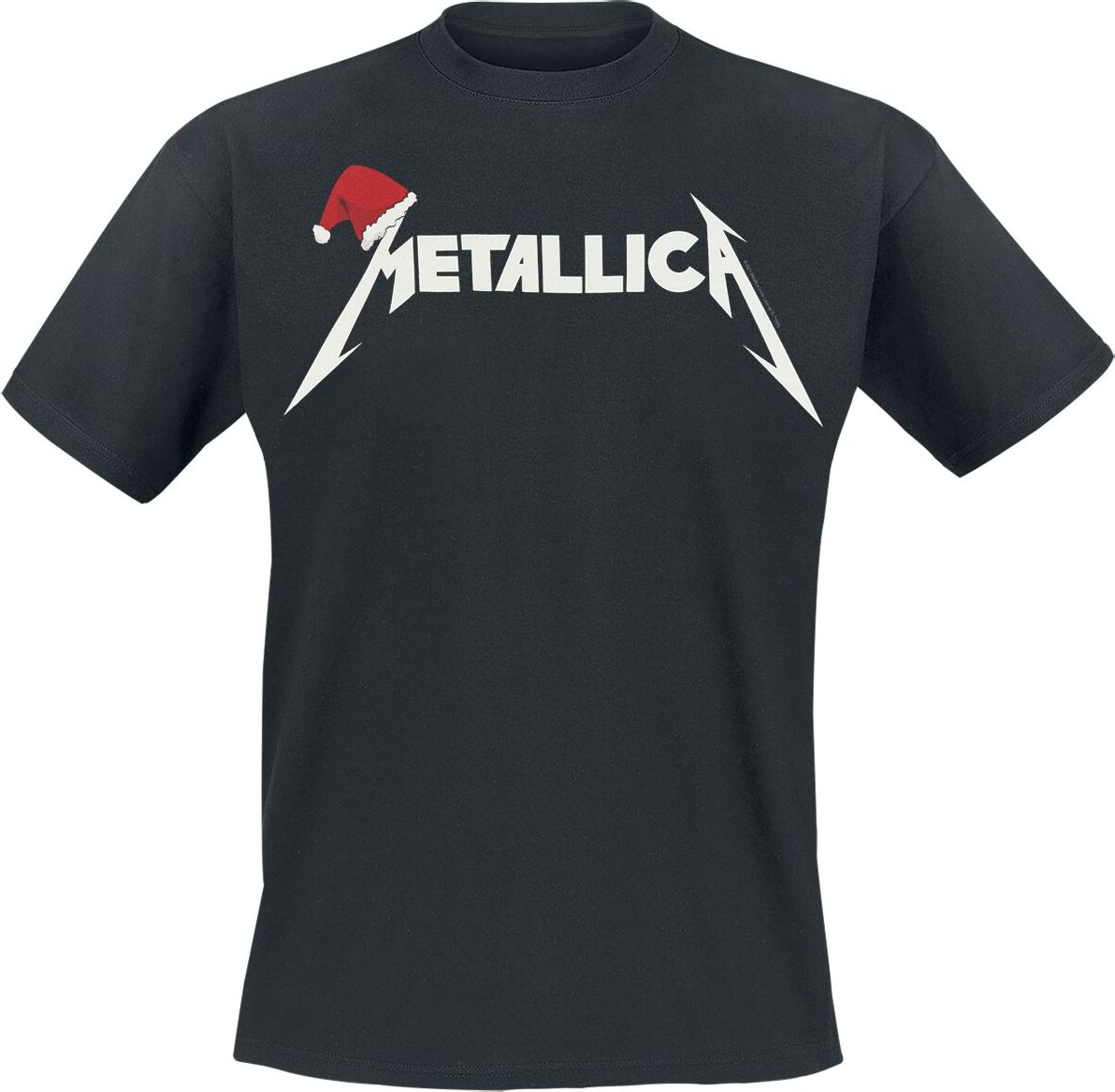 Metallica Santa Hat Logo Tričko černá - RockTime.cz