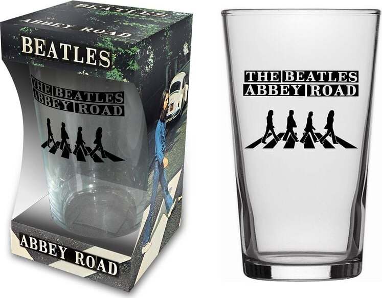 The Beatles Abbey Road pivní sklenice transparentní - RockTime.cz