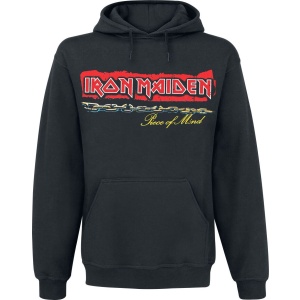 Iron Maiden POM Red Strip Logo Tracklist Mikina s kapucí černá